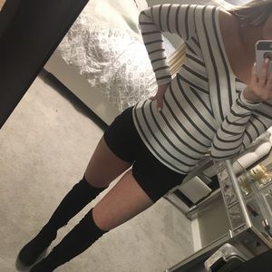 NEW B&W Off the Shoulder Long Sleeve